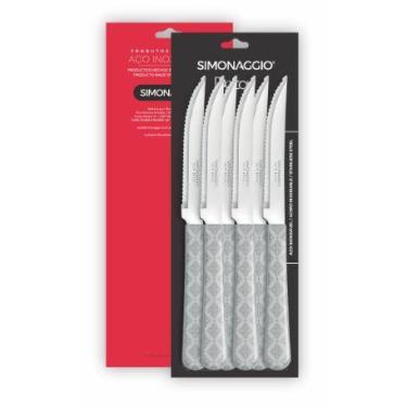 Imagem de Jg facas p/ carne branco 6pcs vitral - simonaggio