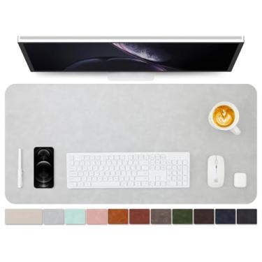 Imagem de Tapete de mesa de couro envelhecido - Almofada de mesa de poliuretano antiderrapante para escritório e casa - Organização de mesa e acessórios - Ideal para mouse pad grande e tapetes de mesa em cima