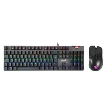 Imagem de Kit Teclado Mouse Gamer Keedi RGB ABNT2 TEC803+MOU905