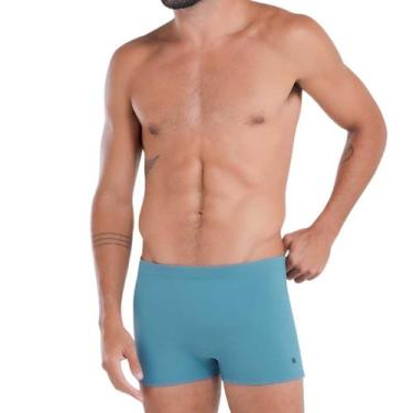 Imagem de Sunga Boxer Box Praia Mash Confortável Lisa Laterais Largas, Azul, GG