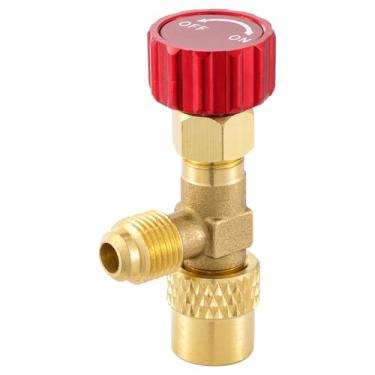 Imagem de Válvula de carregamento de refrigerante R410 R12, válvula esférica de controle de fluxo de segurança, acessórios HVAC de baixa perda de latão para coletor CA R12 R22 R410A, mini ferramenta de ar