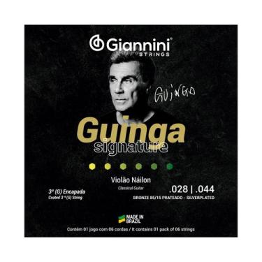 Imagem de Encordoamento violao NYLON GIANNINI GUINGA bronze prateado