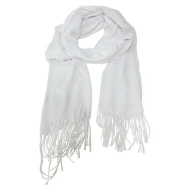 Imagem de Cachecol Frio Echarpe Xale Lenço Pashmina Franja Look Inverno Acessóri