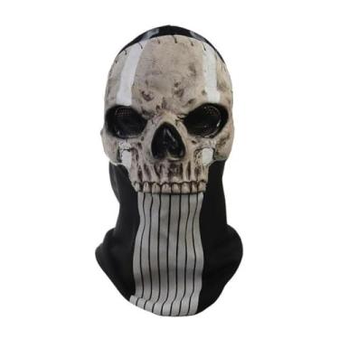 Imagem de Taenjooy Máscara de Halloween Call of Ghost Máscara de caveira de bacalhau capacete de esqueleto para jogos de guerra, ciclismo, motocicleta, à prova de vento