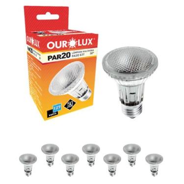 Imagem de 8 Lâmpadas Halógenas Ourolux PAR20 50W 127V E27 Cor da Luz 2800K Amare