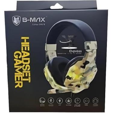 Imagem de Headset Gamer B-MAX BM218, Camuflado, com LED, Microfone e Fone de Ouvido para Jogos