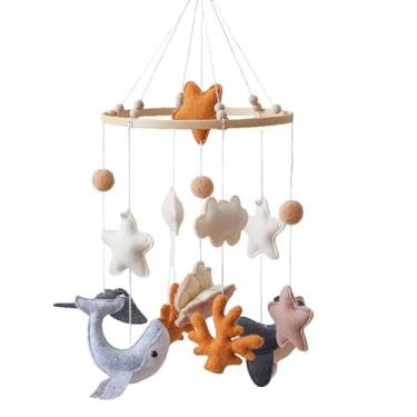 Imagem de Móbile Para Berço,Sino De Cama | Animais Marinhos De Feltro Brinquedos Penduráveis De Desenho Animado Sino De Decoração Para Quarto De Bebé Meninos E Meninas No Berçário E Dormitório
