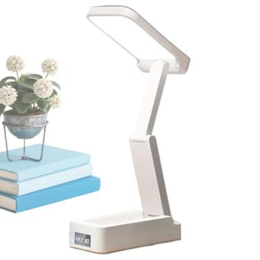 Imagem de Luminária de Mesa, Luminária de Cabeceira LED para Quarto, 3 Níveis De Brilho Ajustável, Recarregável, Com Mostrador De Relógio Para Casa, Quarto De Bebé E Áreas