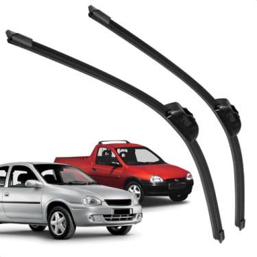 Imagem de Par Palheta Dianteira Limpadora De Para Brisa Corsa Classic Pick-Up Sedan 1995 a 2003 De Silicone