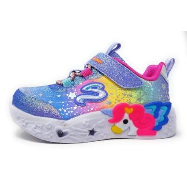 Imagem de Skechers Tênis unissex infantil unicórnio Charmer-Twilight Dr, Azul/Multi, 5 Toddler