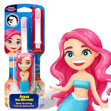 Imagem de Toothbrush Toys Escova De Dentes Infantil Com Cerdas Macias E Formato Sereia Para Crianças A Partir 2 Anos, Delicada Fofa, Cabeça Substituível, Cabo Ergonômico, Ideal Cuidados Os Pequenas, Design