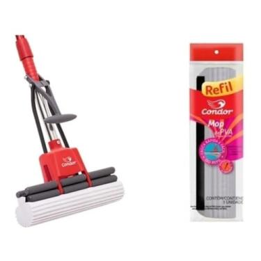 Imagem de Kit Mop PVA Sem Cabo Rodo Esfregão Esponja Absorvente 1620 + 1 Refil 1620R