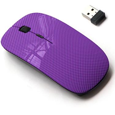 Imagem de Mouse sem fio de 2,4 G com design de padrão fofo para todos os laptops e desktops com nano receptor - listras diagonais quadriculadas