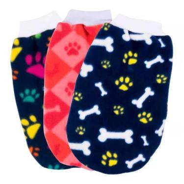 Imagem de Kit C/3 Roupinhas Soft Inverno Cores Diversas Para CachorroTAMANHO P -