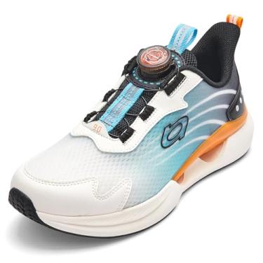 Imagem de Balabala Tênis infantil Turn-Lock para meninas, meninos, tênis de corrida, leve, respirável, moderno, esportivo, Azul dégradé, 10 Toddler