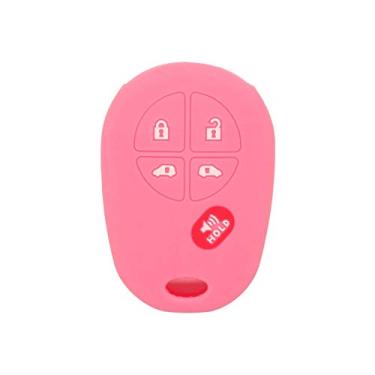 Imagem de SEGADEN Capa protetora de silicone para TOYOTA Sienna 4+1 botão 5 botões controle remoto chaveiro CV4423 rosa
