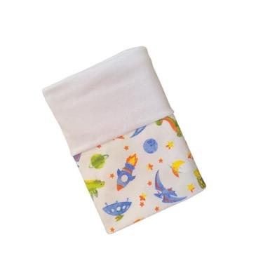 Imagem de Fronha Avulsa 50x70cm Decorada Infantil Dino Espacial Malha Branca Arrumadinho Enxovais