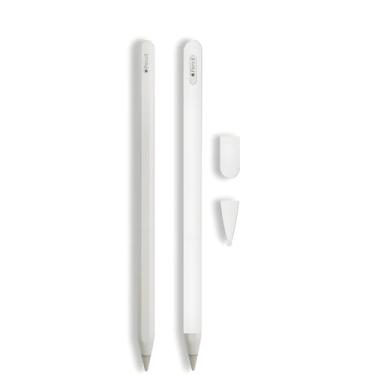 Imagem de siduater Capa de silicone para Apple Pencil Pro e Apple Pencil 2ª geração, capa de caneta leve, acessórios de proteção macia para iPad Pencil Grip com 2 capas de ponta, branca