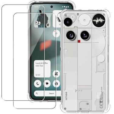 Imagem de Murmure Capa transparente para celular Nothing Phone 3 com 1 protetor de tela, TPU flexível reforçado anticolisão canto à prova de choque [antiarranhões] capa de telefone transparente de cristal