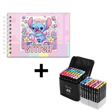 Imagem de Livro De Colorir Stitch 50 Páginas 180g Capa Dura Relaxamento E Criati