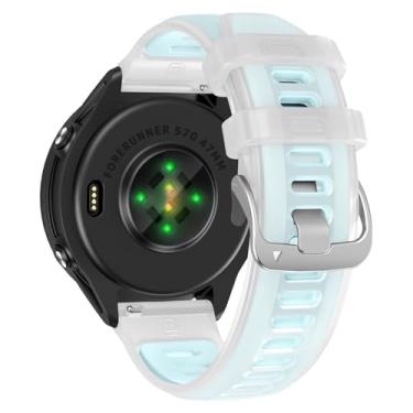 Imagem de U-LIMVE Pulseira de relógio para Garmin Forerunner 570 47 mm/Forerunner 265/Forerunner 255/Vivoactive 4/Venu 3/Venu 2, pulseira de silicone de liberação rápida de 22 mm