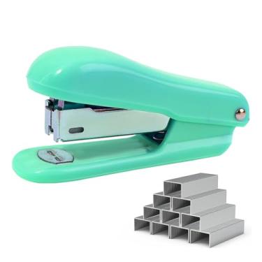 Imagem de Grampeador de mesa de escritório com 1000 grampos 24/6, grampeamento resistente durável padrão suave sem atolamento, perfeito para casa, escola, escritório, negócios, papelada - verde