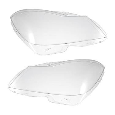 Imagem de X AUTOHAUX 1 par de faróis dianteiros de carro tampa de lente transparente para farol PC Shell para Mercedes Benz C Class W204 2011-2015 A2048203539 A2048203639