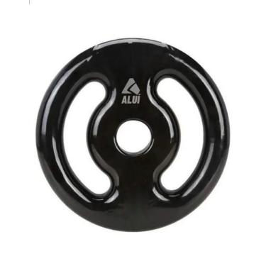 Imagem de Anilha Vazada 10Kg Emborrachada Preto Musculação Aluí Fit - Geral