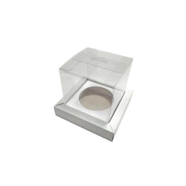 Imagem de Caixa Para Panetone 100G Branco Com Borda Kit 10Und