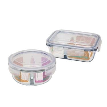 Imagem de Conjunto De 2 Potes Herméticos De Vidro Com Divisórias - Oxford