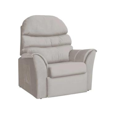 Imagem de Poltrona Do Papai Reclinável E Retrátil Em Veludo Bege