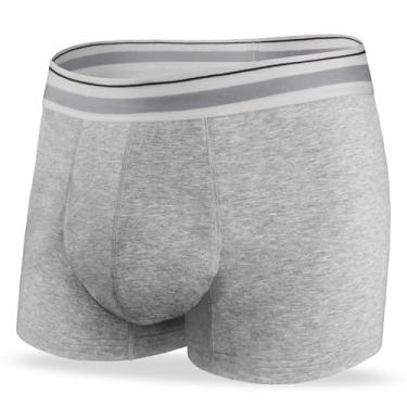 Imagem de REELINDRY Cueca Boxer Masculina Para Incontinência, Lavável E À Prova De Vazamentos, Com Absorção 63 G, Controle Da Próstata Bexiga, 1 Pacote (Cinza Claro, 3Gg)
