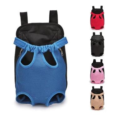 Imagem de Mochila Transporte Tipo Canguru P/ Animais Pet Cachorro Gato - MHR, Az