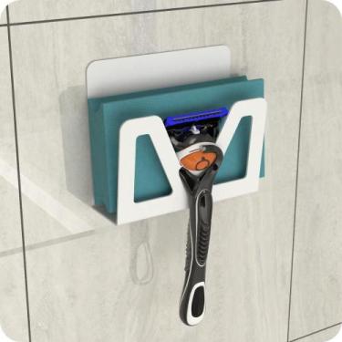 Imagem de Porta Bucha De Banho E Gillette Adesivo Branco ELG - HomeFull