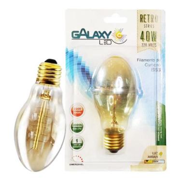 Imagem de Lâmpada Vela Balão Filamento Carbono B53 40w E27 127v 220v - GALAXY, 2