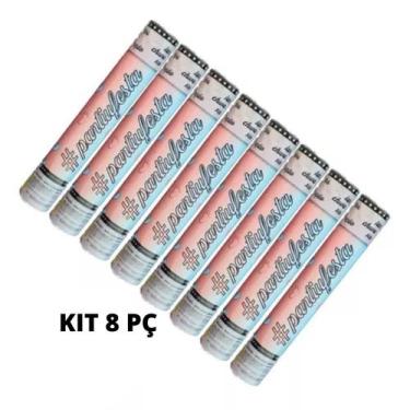 Imagem de Kit Com 8 Lança Confetes De Papel Metalizado Ou Coloridos - PartiuFest