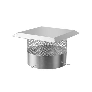 Imagem de Tampa de chaminé de 30 cm, capa de malha de aço inoxidável ajustável 304, capa de chuva redonda com tela, à prova de intempéries e fácil instalação para ventilação, telha de combustão de argila, tubo