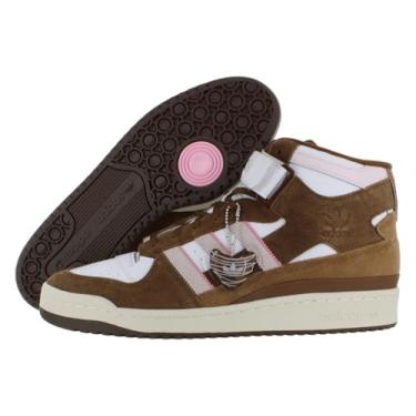 Imagem de adidas Tênis masculino Forum Mid, Calçado branco/rosa claro/marrom-pantone, 45