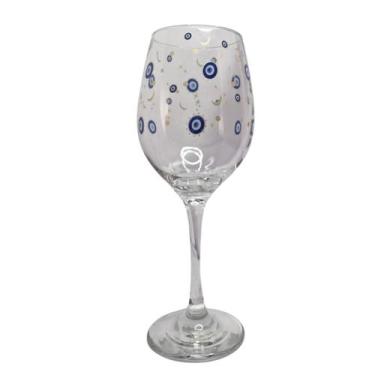 Imagem de Taça De Vidro Grande 490Ml Vinho Água Olho Grego - Bialluz