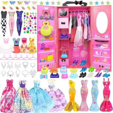 Imagem de Conjunto de roupas e acessórios para bonecas BNUZEIYI 85 unidades para