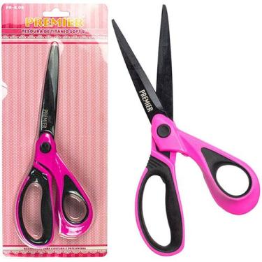 Imagem de Tesoura Multiuso Costura Hobby Emborrachada Rosa Titânio Pr - Premier