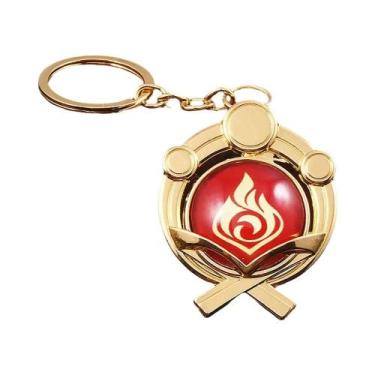 Imagem de Chaveiro Grande De Metal Luminoso Dupla Face Venti De Genshin Impact, 