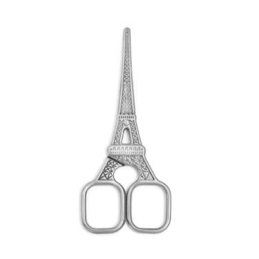 Imagem de Tesoura de bordar da Torre Eiffel – Tesoura de aço inoxidável de 13 cm com detalhes afiados para artesanato – Tesoura de costura, corte de ponto – Bordado de costura, artesanato artesanal, ferramenta