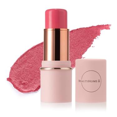 Imagem de BeautiHome Blush Stick para bochechas e lábios, blush em creme multistick - fácil de aplicar e misturar - infundido com ingredientes nutritivos para sua pele, tamanho compacto, para viagem, maquiagem