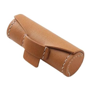 Imagem de oshhni Mini bolsa de couro para batom, elegante, pequena, presente para mulheres, uso diário, bolsa para batom, Marrom