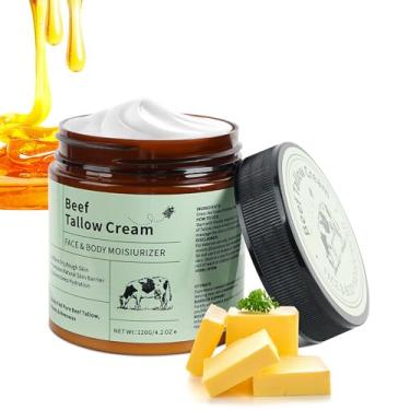 Imagem de VRAIKO Bálsamo de sebo e mel, hidratante de sebo bovino alimentado com capim para rosto e corpo, creme hidratante natural de sebo bovino para pele macia e suave, 120 ml