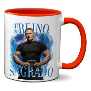 Imagem de Caneca Engraçada Academia Treino Sagrado Monstro Musculação (Vermelha)