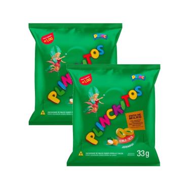 Imagem de Kit 2 Salgadinho de Milho Plinckitos Sabor Cebola e Salsa Argola 33g