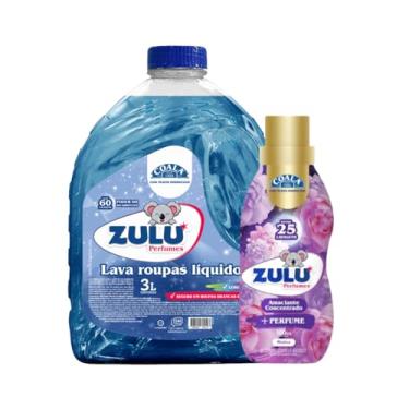 Imagem de Kit Zulu Coala | Amaciante 500ml Místico + Lava Roupas 3L Bicarbonato | Limpeza Profunda e Perfume Envolvente