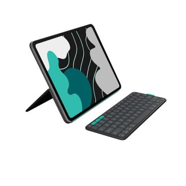 Imagem de Capa com Teclado Logitech Flip Folio para iPad Pro 13" (M4) e iPad Air 13" (M2 e M3) (2024, 2025) com suporte ajustável e teclado com fixação magnética, portátil e multidispositivo - Grafite